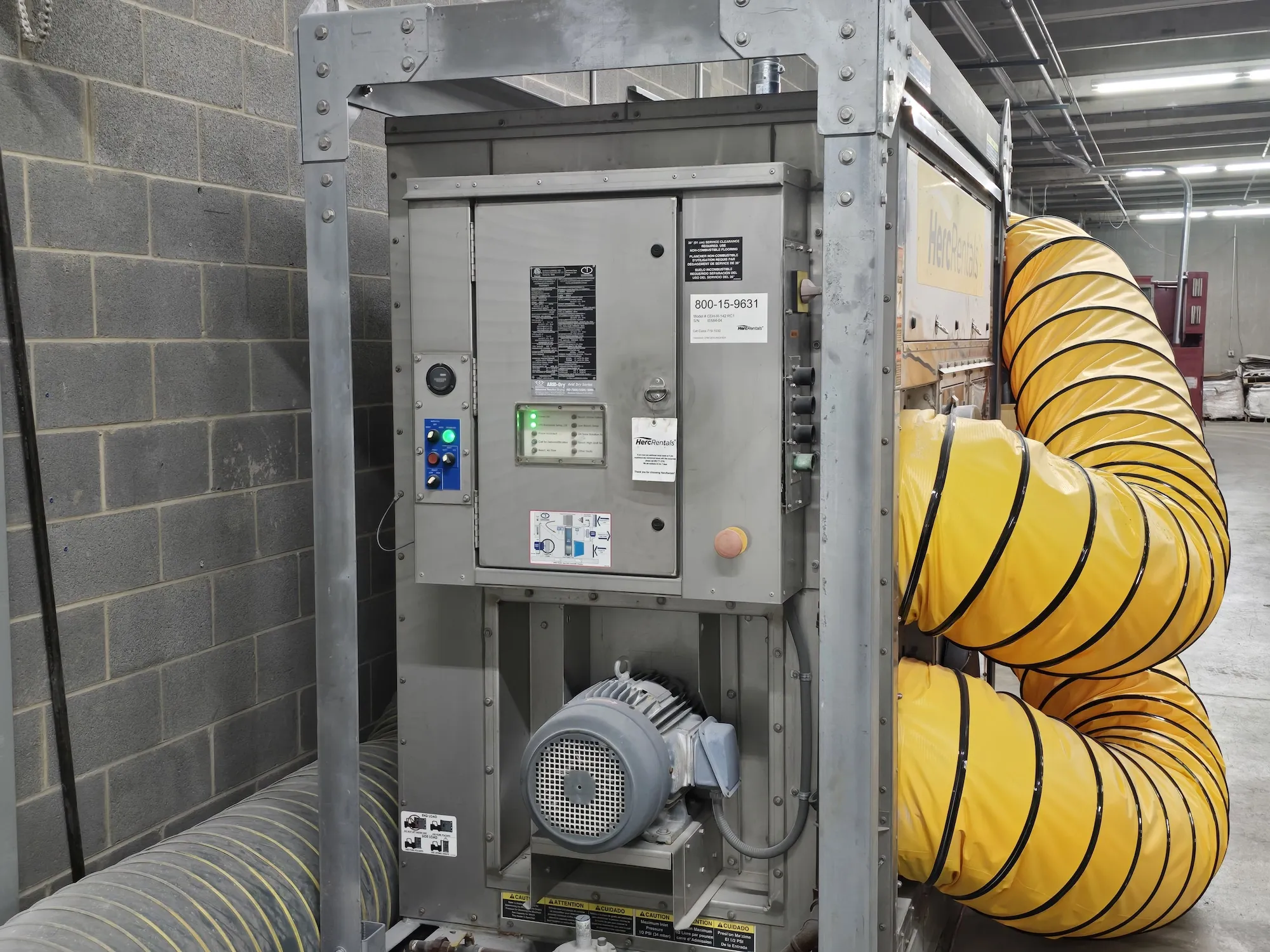 Dehumidifier equipment at R&J Repackaging